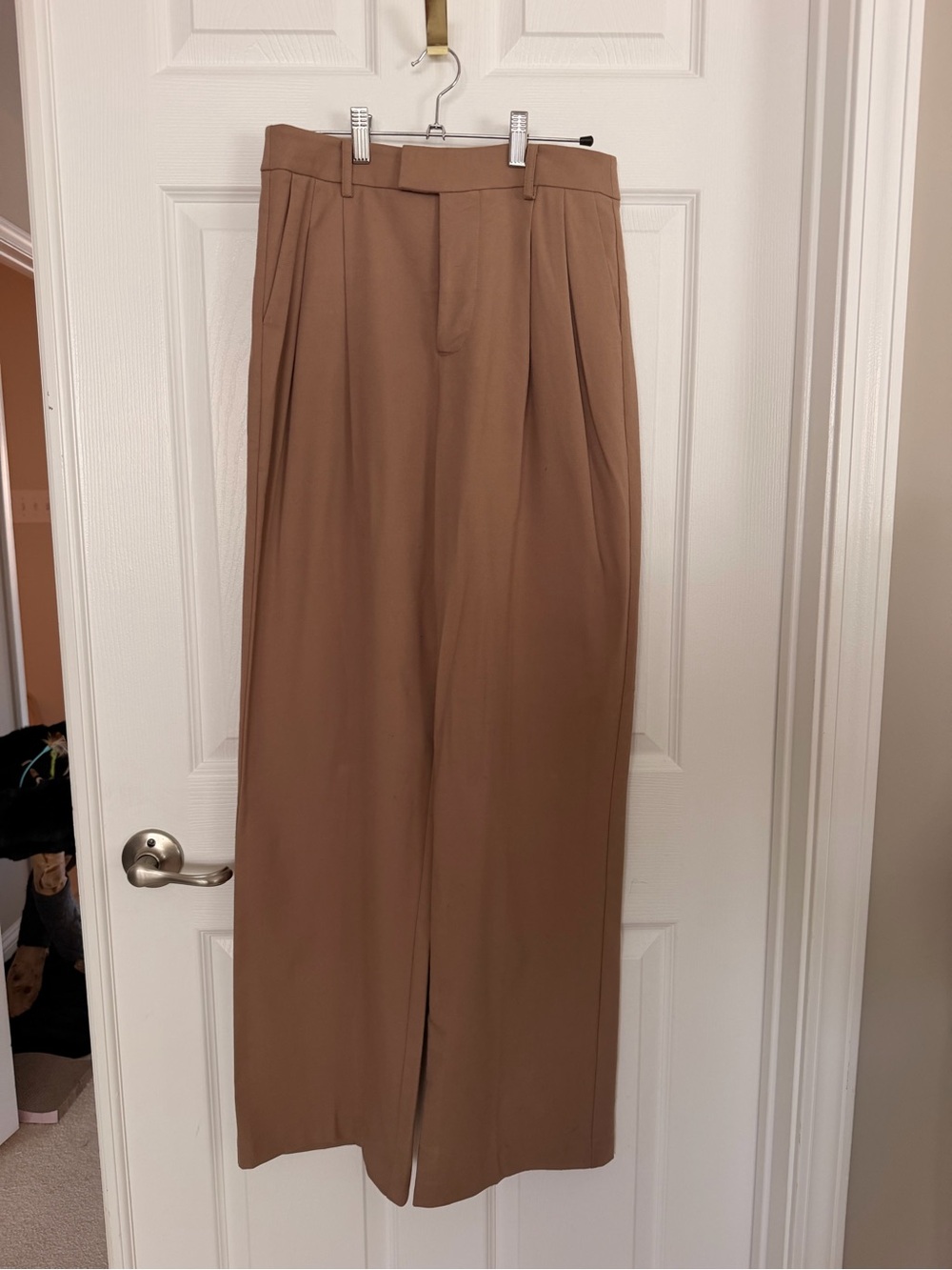 Rails Wide-Leg Pleated Trousers - Brown